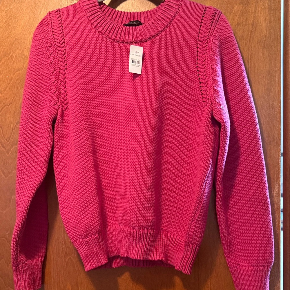 Ann Taylor Pink Crew Neck Sweater